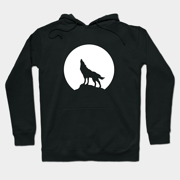 wolf and moon Hoodie by jjsealion